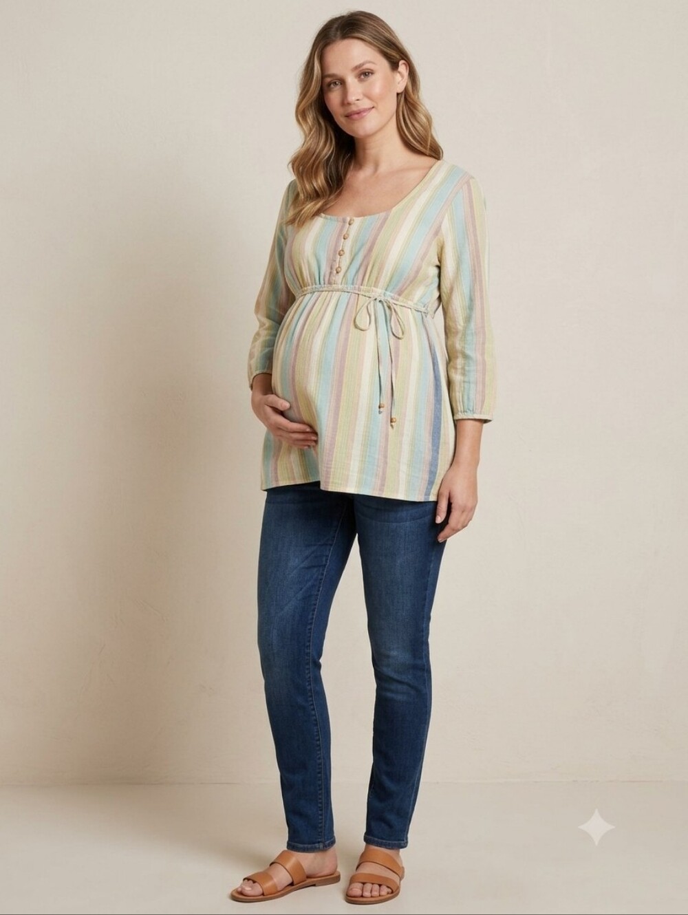 Oh Baby by Motherhood, pastel striped tunic, size Large